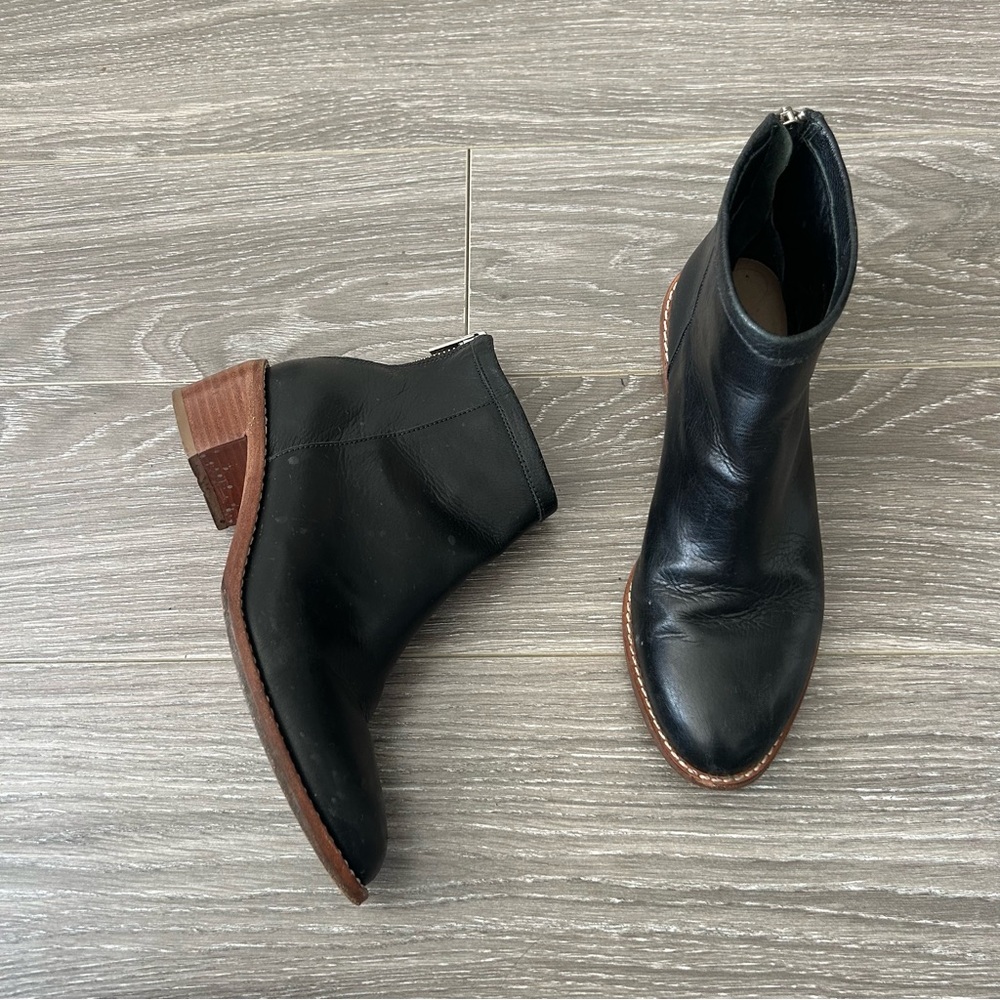 Loeffler Randall Felix Booties Black Leather Size 5.5